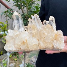 4.6lb Natural clear white crystal quartz cluster rough mineral specimen picture