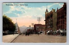Ogden UT-Utah, Washington Avenue, Antique, Vintage Souvenir Postcard picture