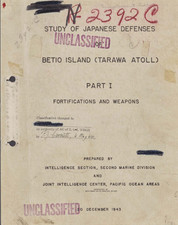 222 pg. 1943 Study Japanese Defenses Betio Island Tarawa Atoll Report on Data CD picture