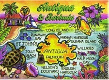 ANTIGUA & BARBUDA MAP CARIBBEAN FRIDGE COLLECTOR'S SOUVENIR MAGNET 2.5