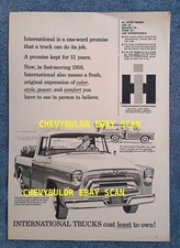 1958 International Travelall and A100 Pickup Vintage Ad 