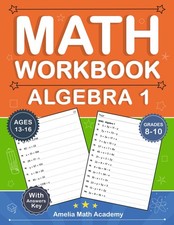Algebra 1 Workbook For Grades 8-10 ( One side and Two side ): Algebra 1 Math Pra picture