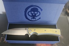 Chaves Sangre Street Custom Gold/Teal Titanium Scales Elmax Belt Satin Blade picture