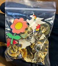 Vintage Lapel Pin Lot 20 Mixed Enamel Pins Complete w/ Backs  picture