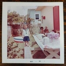 Little Boy Birthday Party / Vintage Snapshot Found Photo picture