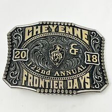 MONTANA SILVERSMITHS Belt Buckle Silver Gold Tone CHEYENNE FRONTIER DAYS 2018 picture