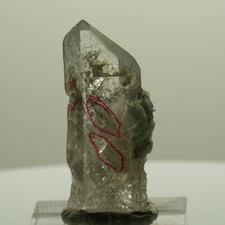 Enhydro Skeleton Phantom Smoky Quartz with Prehnite, 3x Bubble Streep Mine picture