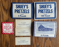 Vintage Shuey's Pretzels Lebanon PA Advertising Lot Bags Cards Notice picture