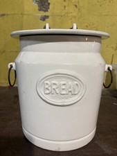 Unique Large Italian vintage bread box Ceramic Cream Ceramic Distressed 10” picture