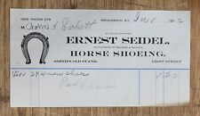 1912 Billhead Kentucky Henderson Ernest Seidel Horse Shoeing picture