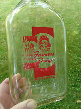 FARMER'S DAIRY Half Gallon Glass Milk Bottle Jug Vintage Advertising Bonnet Girl picture