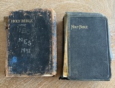 Pair Of Antique Holy Bibles Oxford University - Dated Back To 1916 & 1917 picture