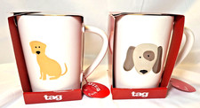 Pair of TAG Dog Coffee Mugs Set Lot 2 Dog Lover Gift Brand New - Never Used NIB picture