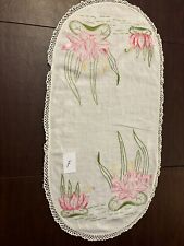 VINTAGE HAND EMBROIDERED TABLE RUNNER picture