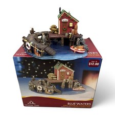 VTG 2005 Holiday Time Blue Waters Nautical Collection Bait Shop w/ Box READ Desc picture
