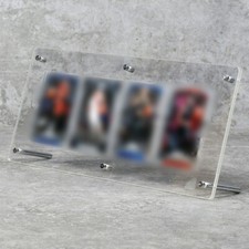 4-Slot Single Row Card Display - Holds 35-75pt Cards, Clear Acrylic Panel Stand picture