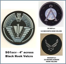 STARGATE SG-1 PATCH SET WITH HOOK BACKING - SG1scv/35SGPscv/SGUSAFscv picture
