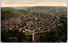 ANTIQUE JOHNSTOWN PA BIRDS EYE FROM INCLINE PLANE 1913 POSTCARD PW picture