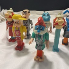 Lot of 6 Vintage PEZ Pal Dispensers – Shell, Smurf Etc See Pics picture