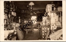 Real Photo Interior Store w/ Postcard Display Rack In View Unknown RPPC Y253 picture