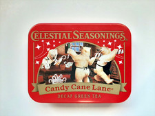 CELESTIAL SEASONINGS Miniature Tea Tin--Candy Cane Lane (NEW/empty) picture