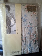 VINTAGE JANET REGER VANTONA CREAM FLORAL SINGLE  FITTED VALANCE  SHEET NEW picture