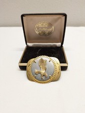 Vintage Crumrine Eagle Belt Buckle With Original Box 🦅 picture
