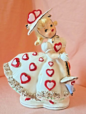 Vintage Relpo Valentine day girl planter. picture