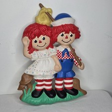 Vintage 1976 Raggedy Ann and Andy Dolls Wall Plaques, Ceramic Hand-Painted Art picture