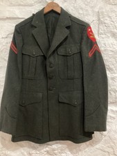 Vintage WWII USMC US Marines 5th Amphibious Corps Wool Coat Patches Pins ID'd picture