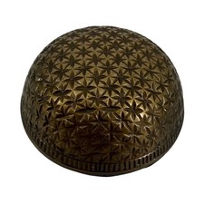 Vintage Bombay Company Brass Paperweight Etched Starburst Geometric Dome India picture