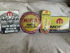 ￼Mopar Parts And Accessories Metal Wall Sign Bundle picture