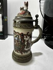 Original Gerzit Gerz West Germany fox rabbit and dears Beer Stein rare to find picture