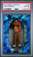 2024 Topps Chrome Disney Sapphire Priya Mangal Sapphire Refractor #194 PSA 10 picture