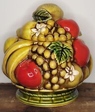 Vintage Inarco Ceramic Lidded Cookie Jar #C1722 Harvest Fruit Bowl Made in Japan picture