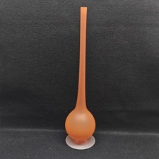 Carlo Moretti Orange Satinato Glass Vase Vtg 1960-70’s Tall Bulbous Frosted MCM picture
