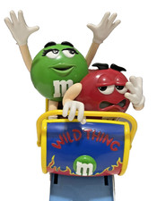 2002 M&Ms Wild Thing Roller Coaster Candy Dispenser Red & Green Limited picture