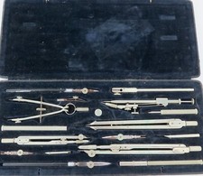 Vintage German E.O. Richter & Co. Precision Drafting Tool Set in Original Box.  picture