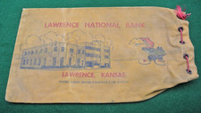 Vintage Lawrence National Bank Deposit Bag with angry Jayhawk Rare picture