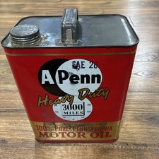 Vintage A Penn Motor Oil 2 Gallon Can Pure Pennsylvania SAE20 picture