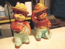 MINT Vintage 1960s Smokey The Bear Salt & Pepper Shakers Japan Norcrest Artmark picture