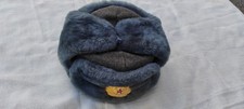 ⁠Vintage Soviet Army Ushanka Hat USSR Military Winter Fur Cap Cockade 1987 Sz 56 picture