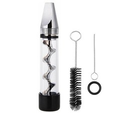 Smoking 7P Mini 2 Series Twisty Glass Blunt Silver Metal Tip With Cleaning Brush picture