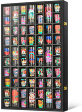 61 Shot Glass Display Case with UV Protection, Large Capacity Wall Shelf picture