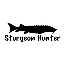 Sturgeon Hunter Fish Fishing Decal Sticker Black Die Cut Vinyl picture