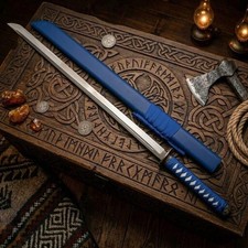 Japanese samurai sword | Premium Stainless Steel Katana Sword with Blue Scabbard picture