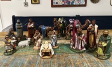 Vtg 1970s Holland Mold 15-Piece Nativity Set w/ Goebel Hummel Baby Jesus 1966 picture