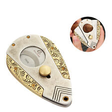 Galiner Portable Vintage Stainless Steel Cigar Cutter Punch Scissors Gold Gift picture