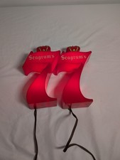 Vintage Seagram's 7 Crown Lighted Sconce Signs Pair Claremould Bar Advertising picture