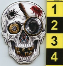 Philadelphia Police 4 INCH Skull Head challenge coin picture